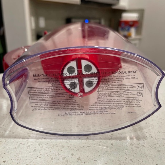 Brita Water Filtration Pitcher Red Modelo OB21/OB03 Gently used - Picture 6 of 13